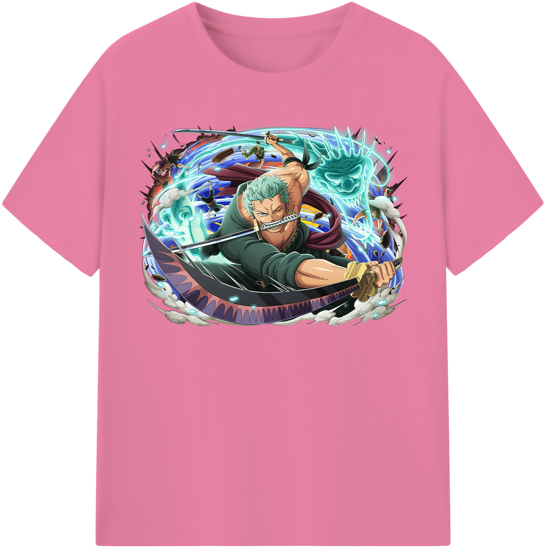 ワンピース ロロノア・ゾロ ONE PIECE Roronoa Zoro 綿100％半袖Tシャツ（フロントプリント）